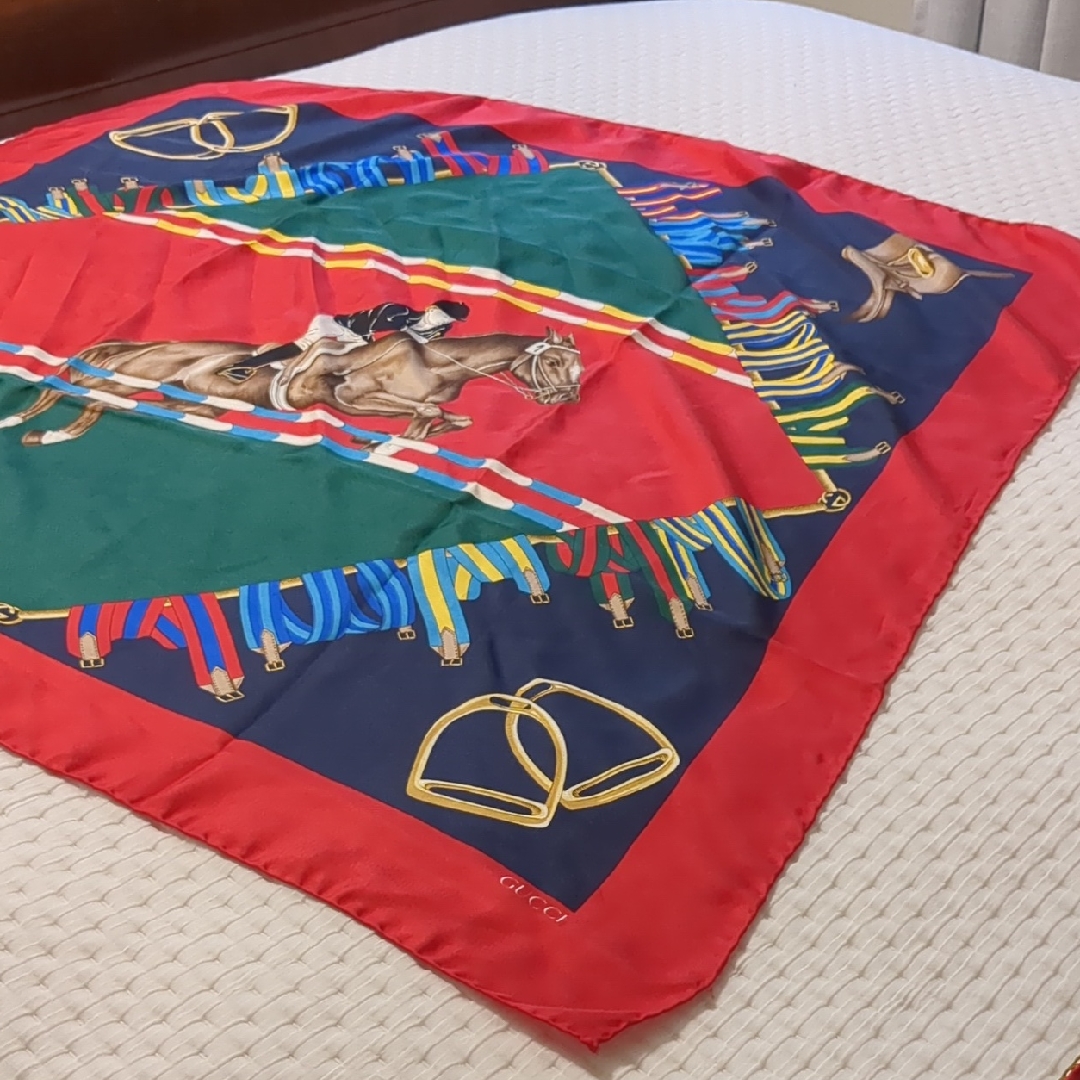 Gucci Red And Green Equestrian Blanket